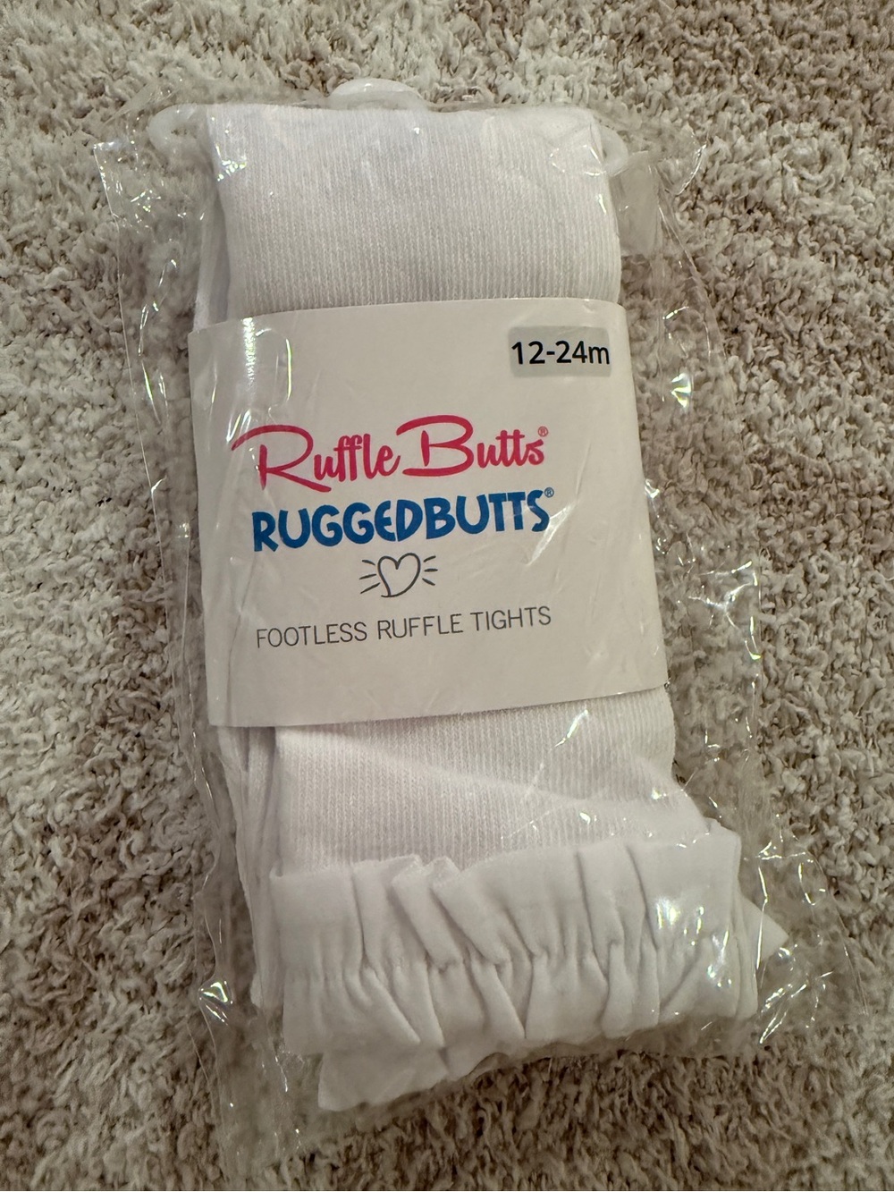 Ruffle Butts White Footless Ruffle Tights
